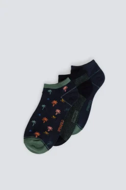 Pack 3 calcetines tobilleros palmeras