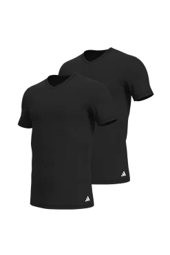 Pack de 2 camisetas de cuello pico de algod&oacute;n el&aacute;stico para hombre
