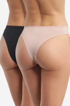 Pack de 2 tangas de algod&oacute;n cortados al l&aacute;ser