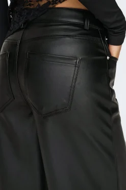 Pantal&oacute;n de polipiel wide leg