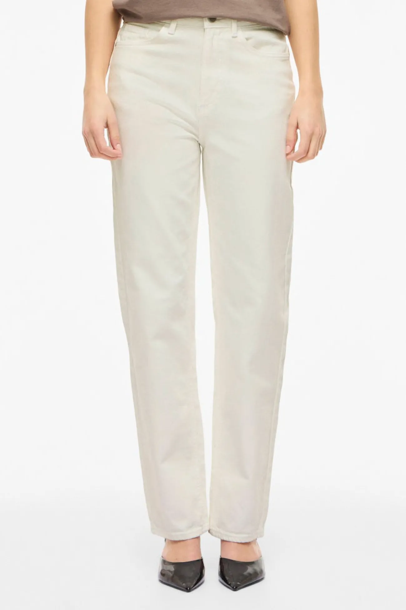 Pantalón vaquero recto con cintura alta