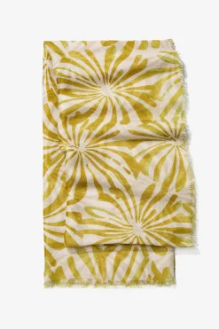 Pa&ntilde;uelo semitransparente con estampado floral