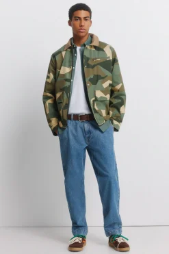 Parka camuflaje cuello contraste