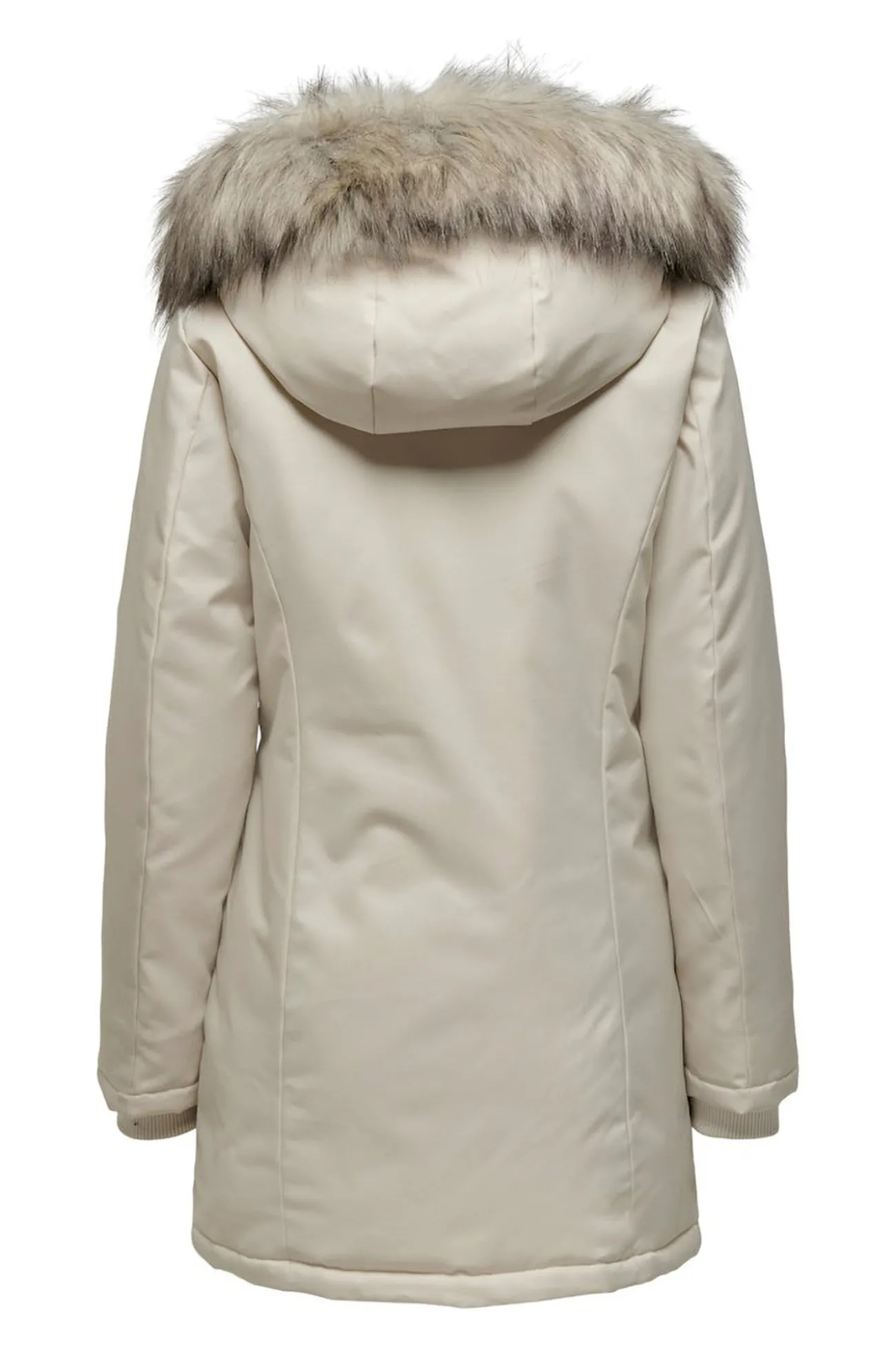 Parka con capucha con pelo