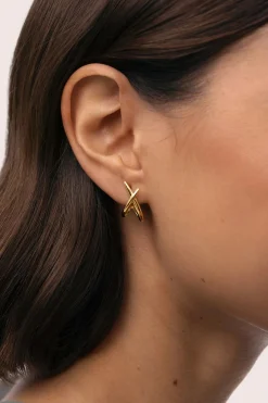 Pendientes Emma Acero Ba&ntilde;o Oro