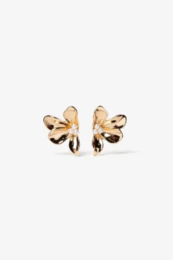 Pendientes Florales con Efecto Perla