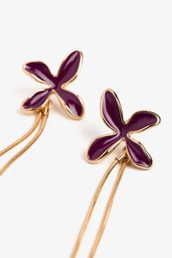 Pendientes Florales Esmaltados con Flecos