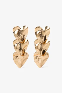 Pendientes largos corazones ondulados