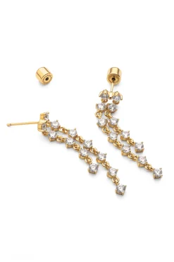 Pendientes Long Scarlett Ba&ntilde;o Oro