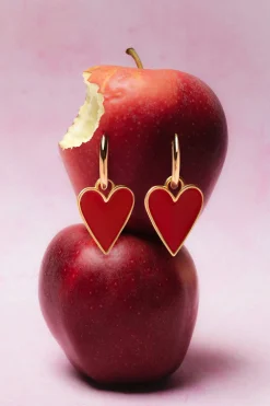 Pendientes Lovely Heart Ba&ntilde;o Oro