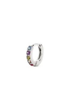 Pendiente Suelto Aro Cleo M Colors Plata