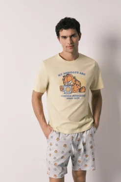 Pijama corto hombre 100% algod&oacute;n Garfield