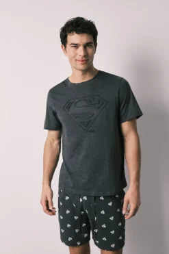 Pijama corto hombre algod&oacute;n Superman