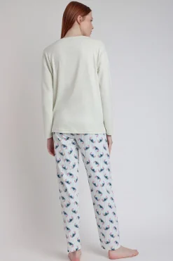 Pijama largo estampado Stitch para mujer