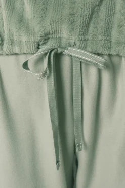Pijama largo polar verde