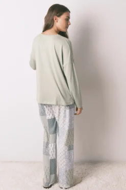 Pijama largo super soft patchwork