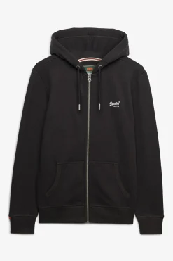 Sudadera b&aacute;sica cremallera y capucha con logotipo
