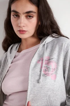 Sudadera crop cremallera