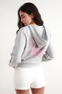 Sudadera crop cremallera