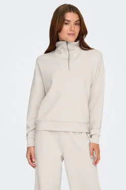 Sudadera zip cuello alto