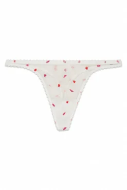 Tanga tul blanca bordada