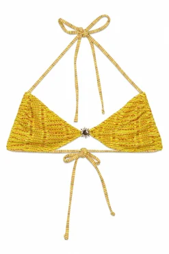 Top bikini triangular crochet multicolor