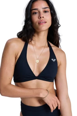 Top de bikini triangular halter liso