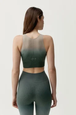 Top deportivo Dione verde y beige