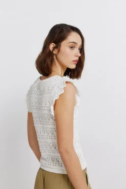 Top pointelle volante