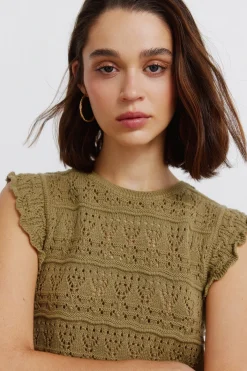 Top pointelle volante