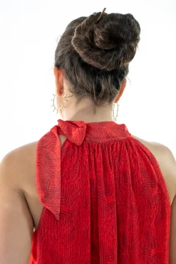 Vestido corto cuello halter