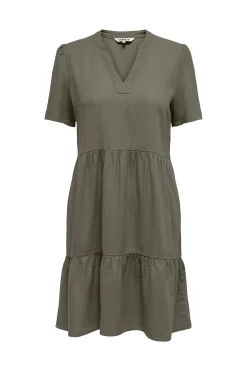 Vestido corto de lino
