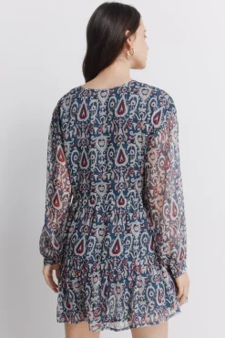 Vestido corto gasa lentejuelas