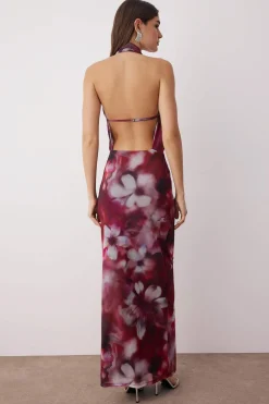 Vestido espalda abierta estampado