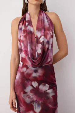Vestido espalda abierta estampado
