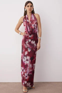 Vestido espalda abierta estampado