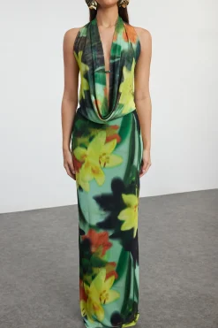Vestido espalda abierta estampado