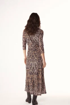 Vestido estampado frunce