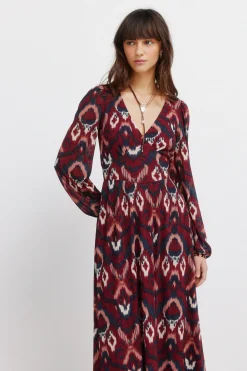 Vestido estampado manga larga