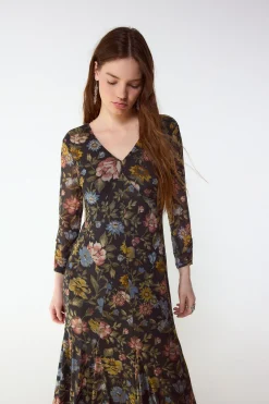 Vestido estampado vuelo