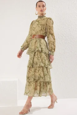 Vestido largo volantes