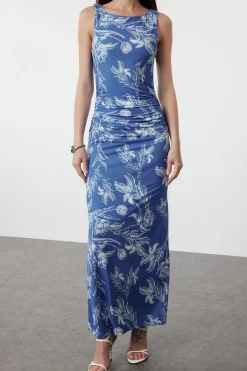 Vestido maxi con fruncido