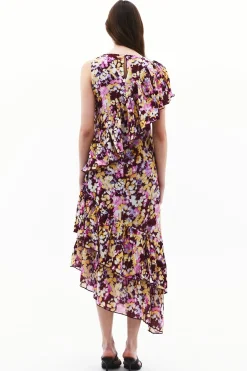 Vestido midi asim&eacute;trico
