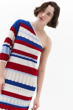 Vestido midi asim&eacute;trico