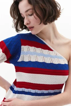 Vestido midi asim&eacute;trico