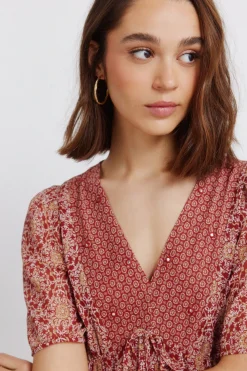 Vestido midi cenefa escote