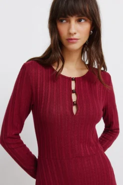 Vestido midi punto rojo