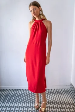 Vestido midi recto