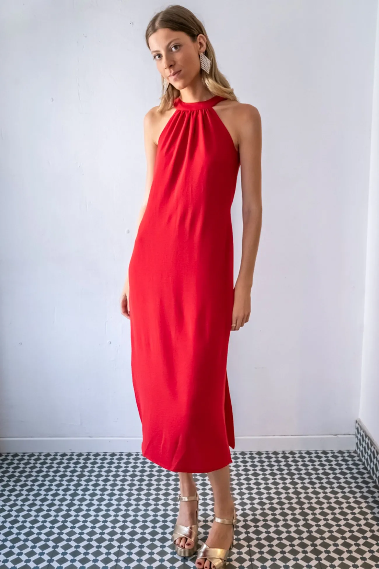 Vestido midi recto