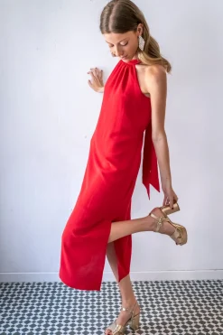 Vestido midi recto